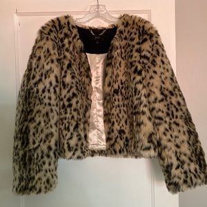 J. Crew Faux Fur Jacket Size L